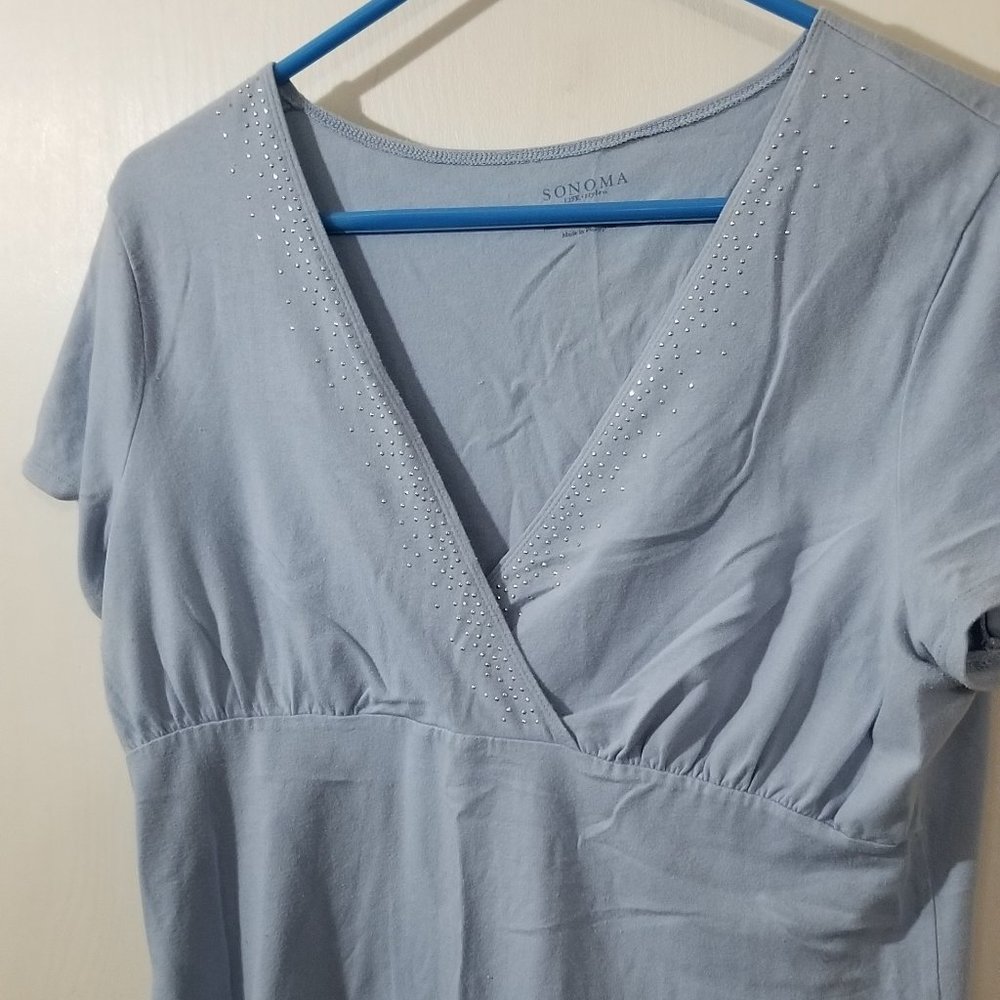 Light blue top
